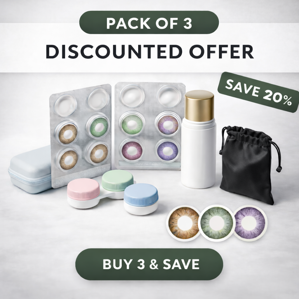 Premium Color Contact Lenses – Natural Looking Eye Lenses | Pack Of Three