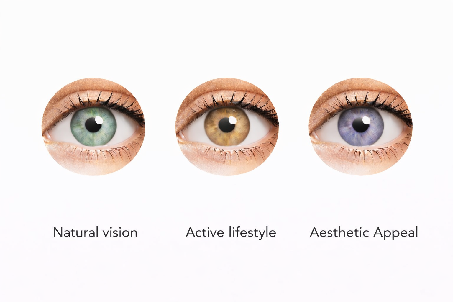 Premium Color Contact Lenses – Natural Looking Eye Lenses | Pack Of Three